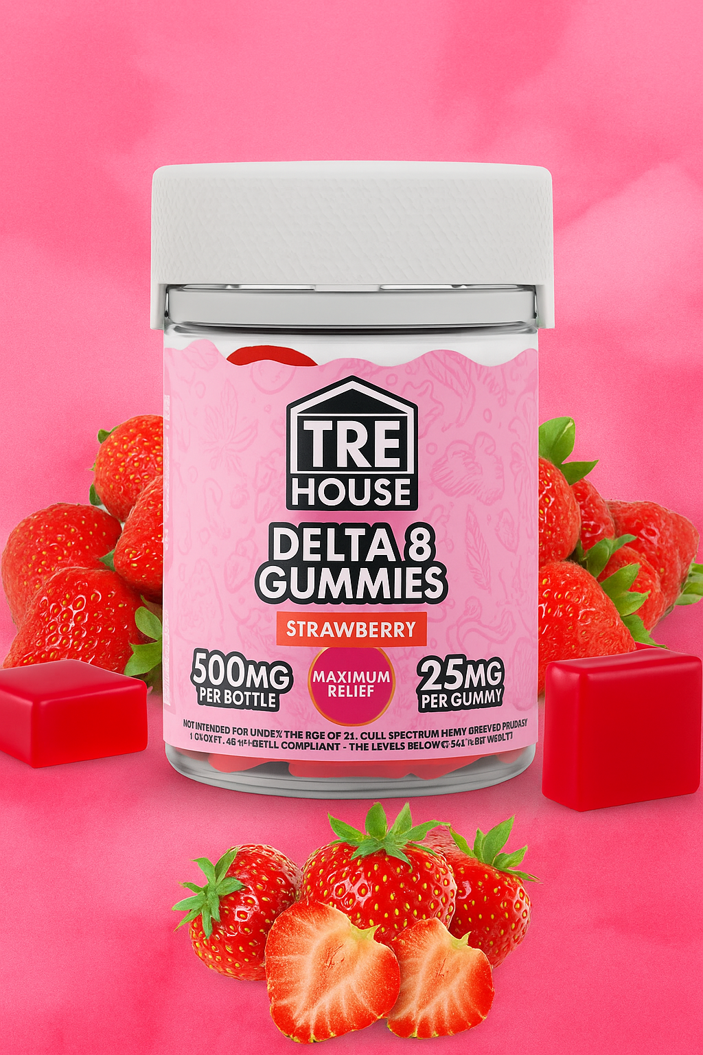 TreHouse Strawberry Delta 8 Gummies