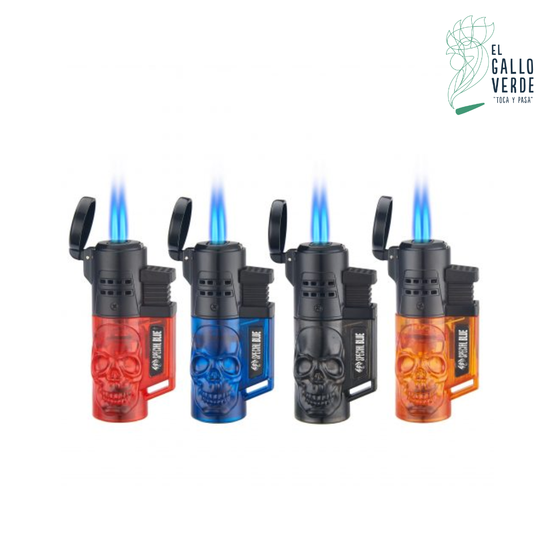 Display Skull Double (2 flamas) Special Blue 12 Piezas
