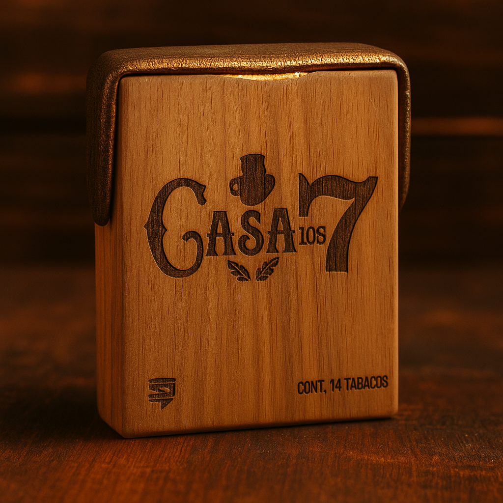 TABAQUERA CON 14 PIEZAS NATURAL