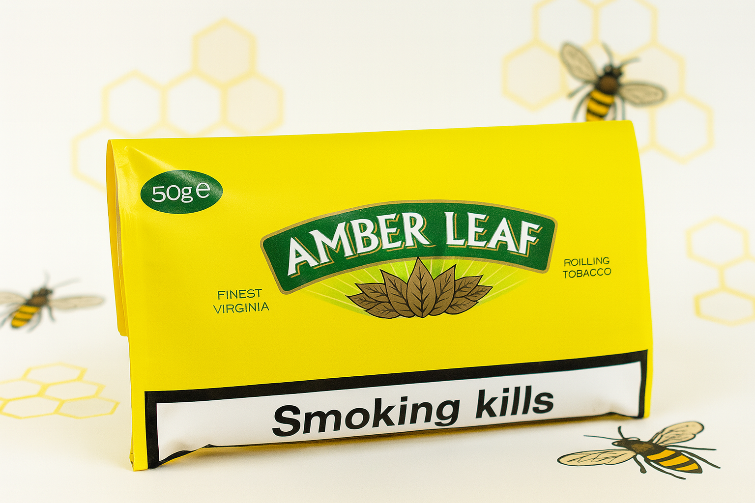 TABACO AMBER LEAF 100% NATURAL CARTERA DE 50 GRAMOS