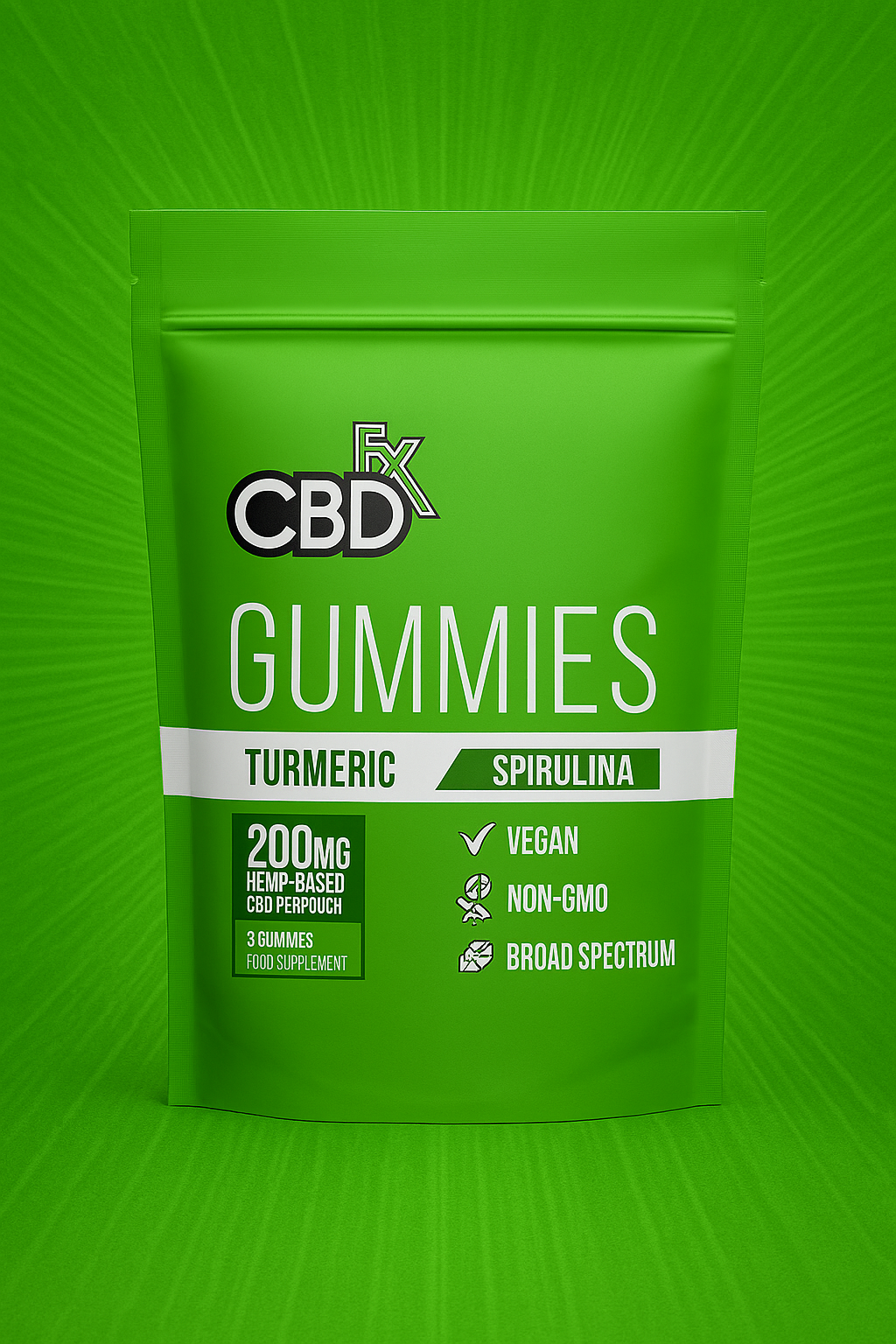CBDFx Hemp Gummies 200mg 8ct Pouches