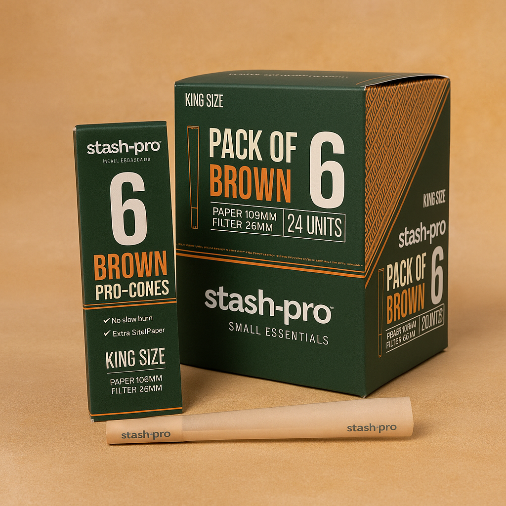 STASH PRO CONES PACK OF 6 BROWN