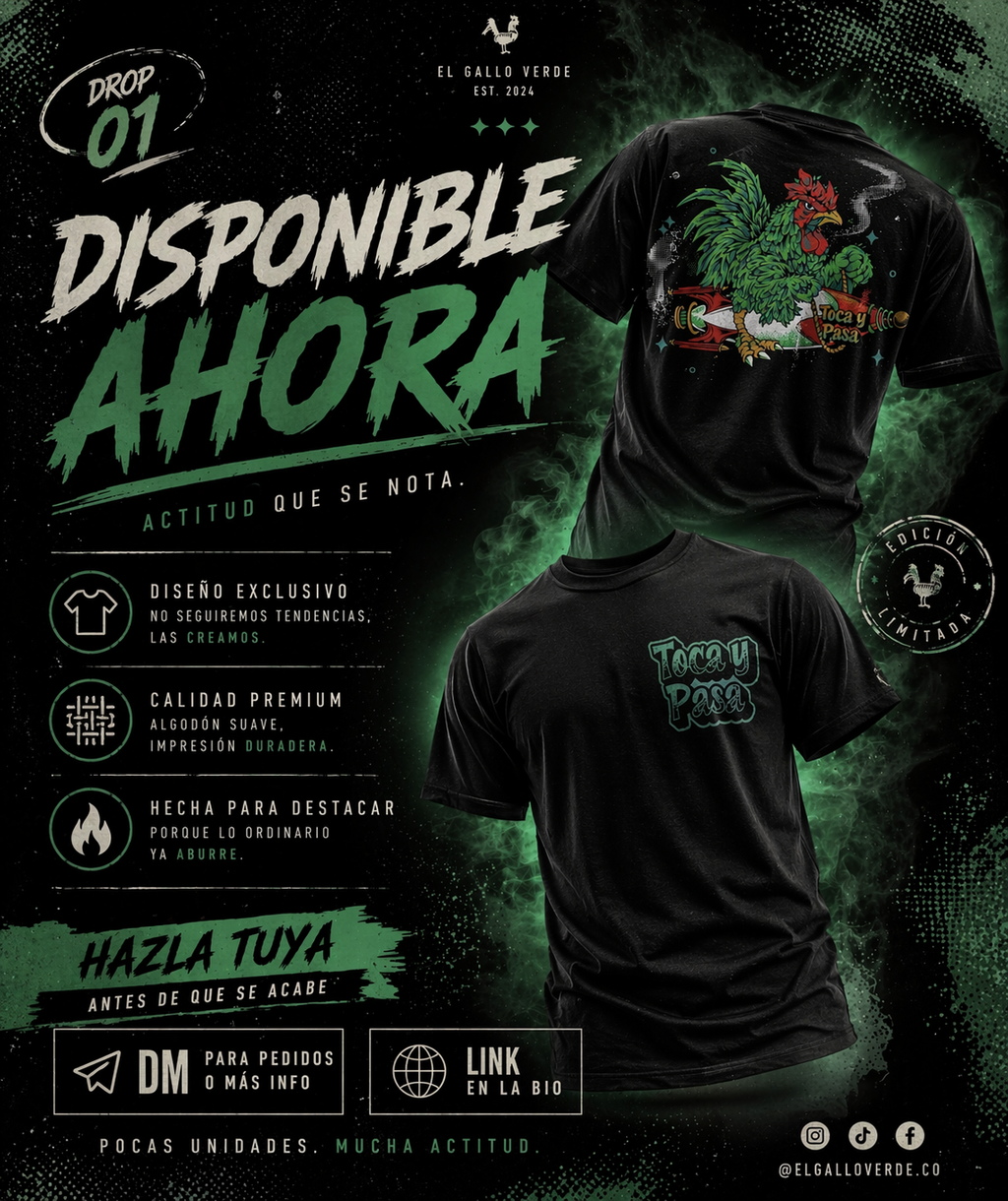 PLAYERA Toca y pasa  (VARIAS TALLAS)