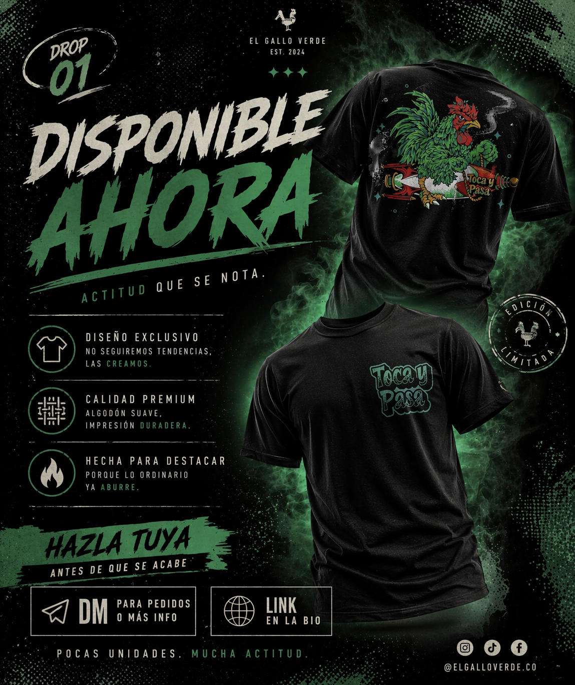 PLAYERA Toca y pasa  (VARIAS TALLAS)
