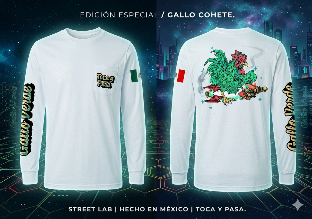 Playera de manga larga blanca