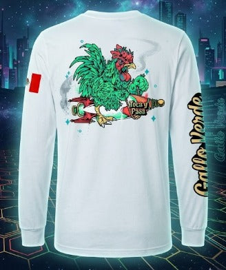 Playera de manga larga blanca