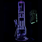 BONG BAZOOKA LILA UV REACTIVE 3 SECCIONES VIP GLASS