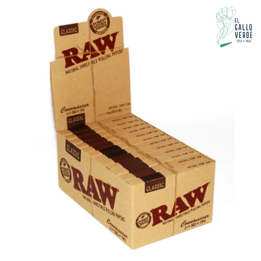 Caja Sabanas RAW Classic Connoisseur 1 1/4 Size+Tips