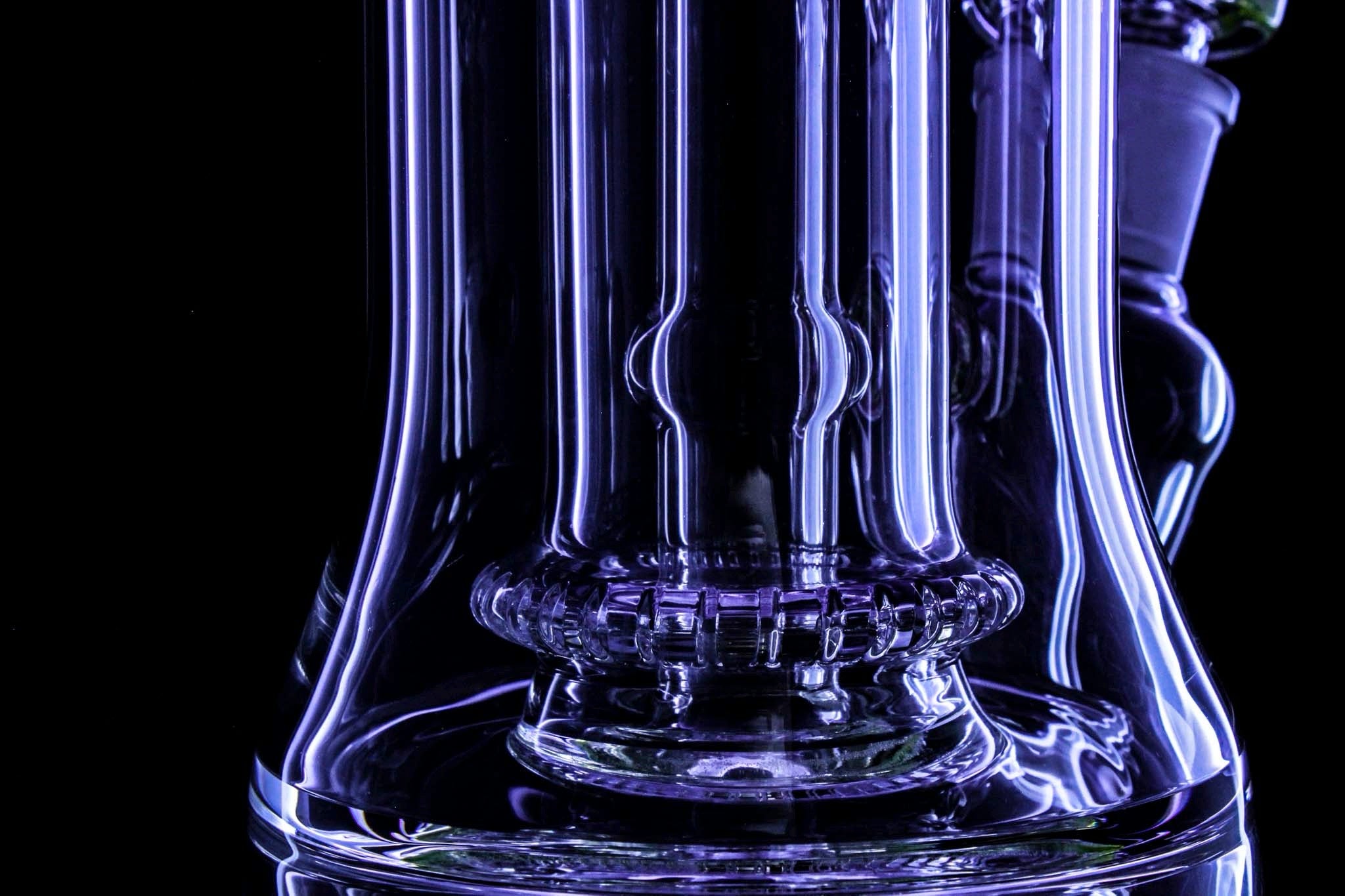 BONG BAZOOKA LILA UV REACTIVE 3 SECCIONES VIP GLASS