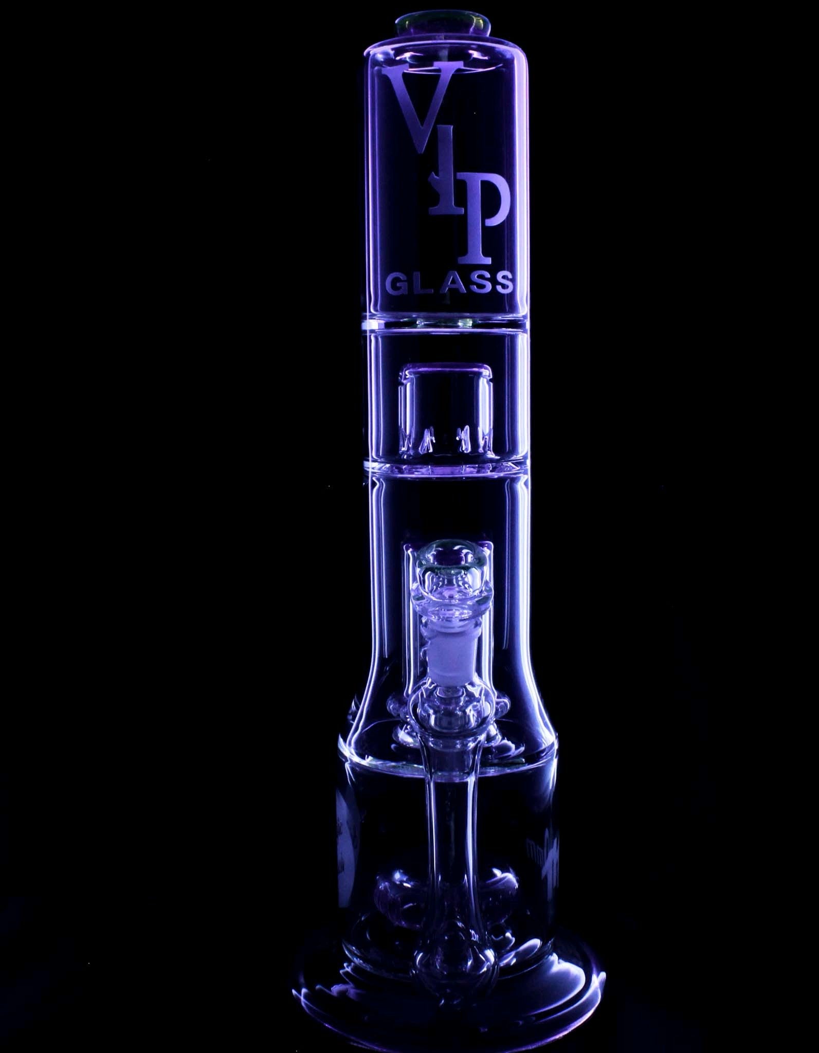 BONG BAZOOKA LILA UV REACTIVE 3 SECCIONES VIP GLASS