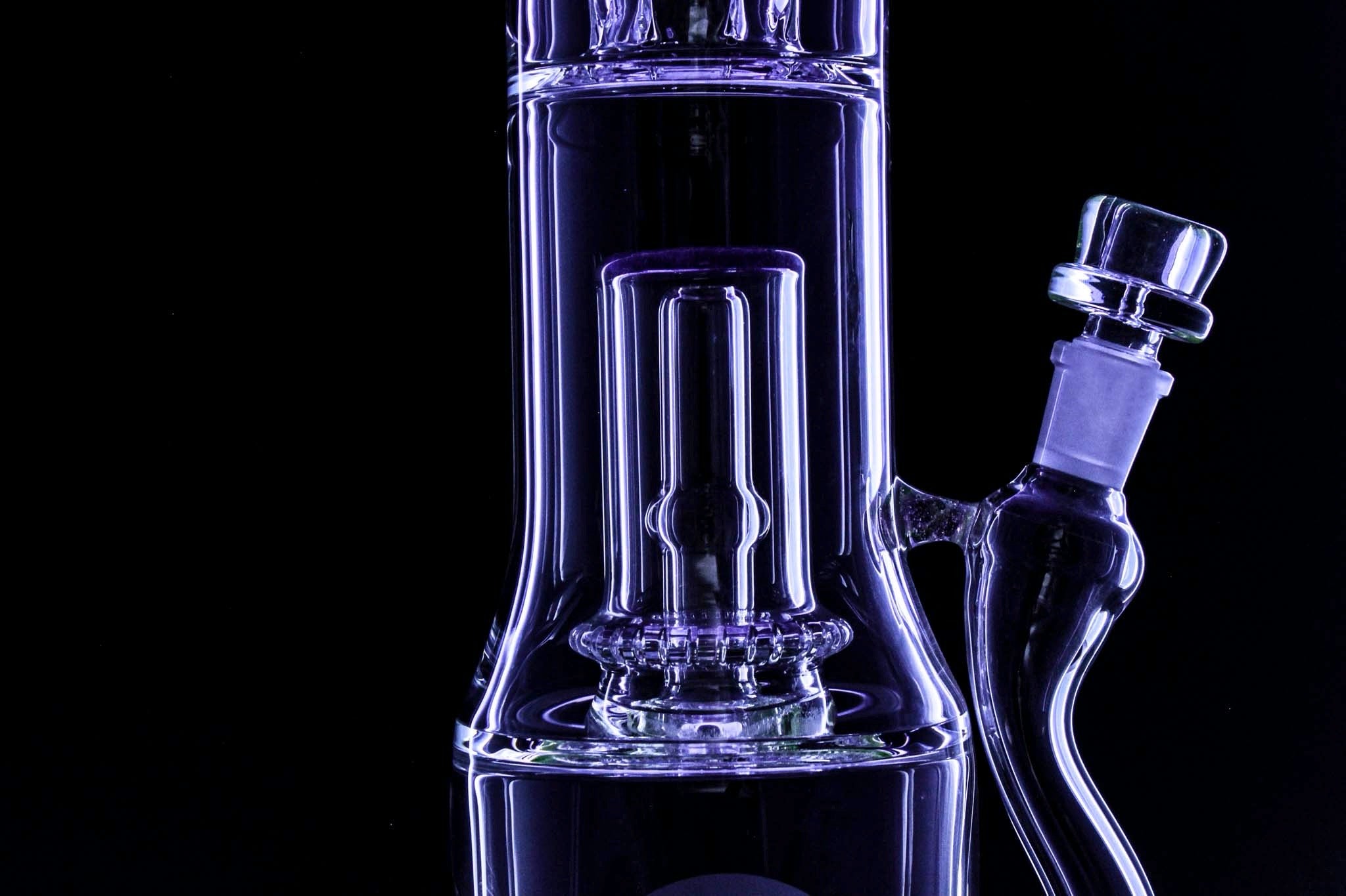 BONG BAZOOKA LILA UV REACTIVE 3 SECCIONES VIP GLASS