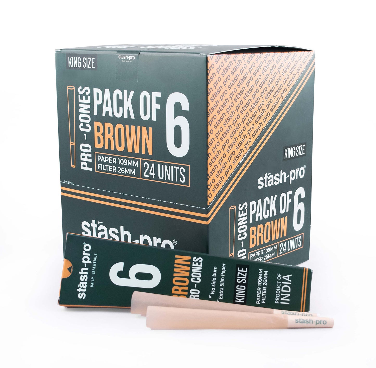 STASH PRO CONES PACK OF 6 BROWN